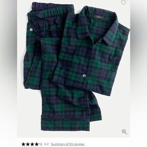 J. Crew 2-piece black watch plaid flannel pajamas F8368 size S
With Sleep Mask